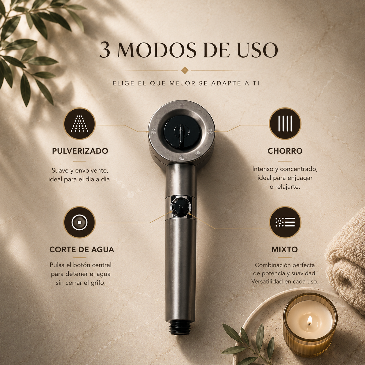 Cabezal de ducha con filtro Belvora
Más presión y agua filtrada